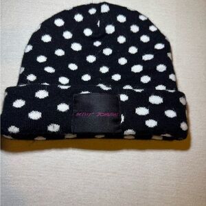 Betsey Johnson Kids Polka Dot Beanie - Black and White